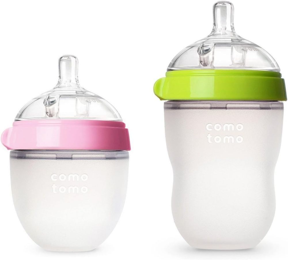 Comotomo - Anti-Colic Baby Feeding Bottle Set - Multicolor - 2 Pcs