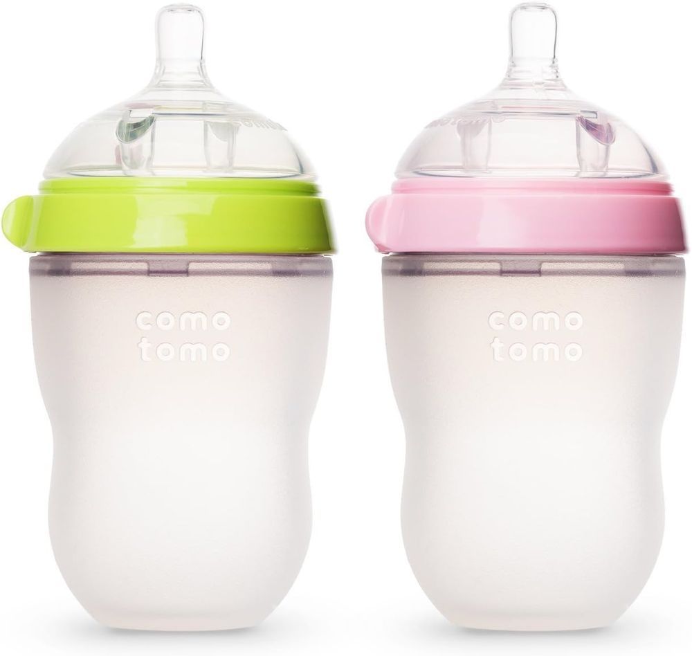 Comotomo - Anti-Colic Baby Feeding Bottle Set - Multicolor - 250 ml - 2 Pcs