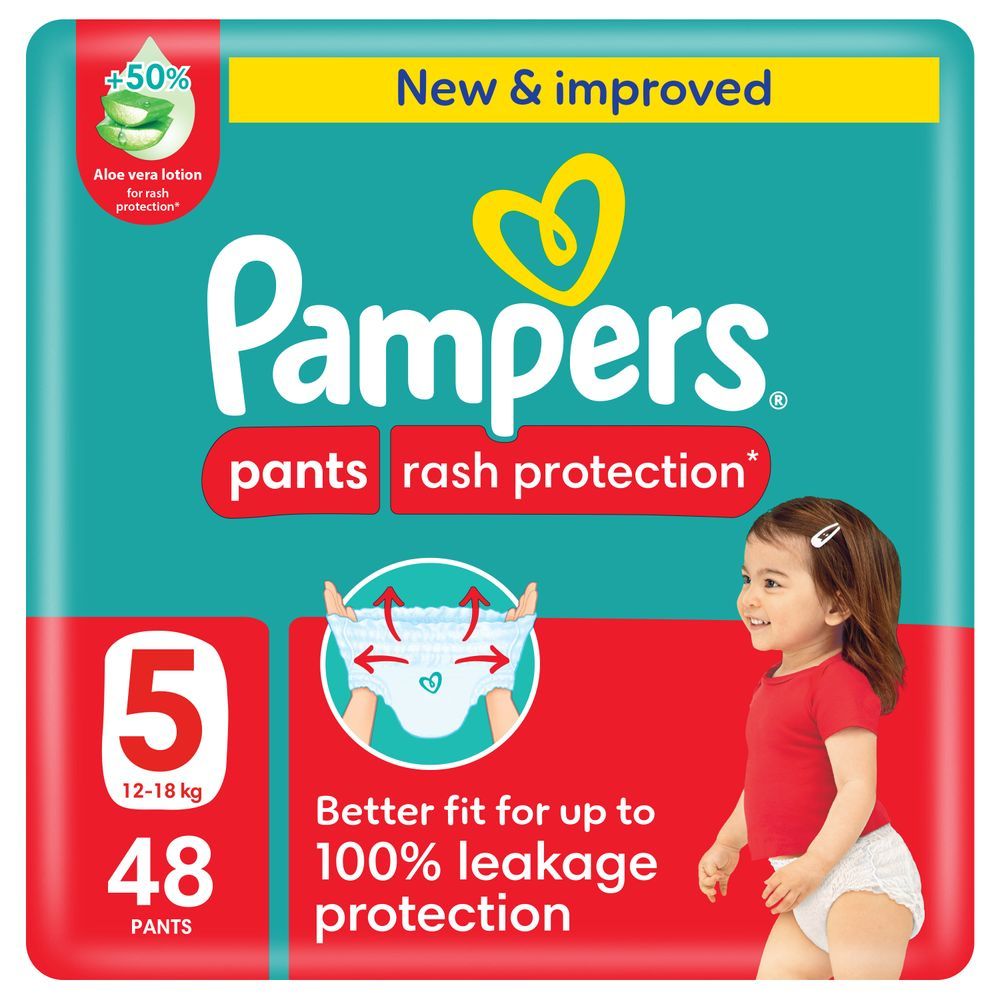 Pampers - Rash Protection Diaper Pants - Size 5 - 12-18kg - 48 Pcs