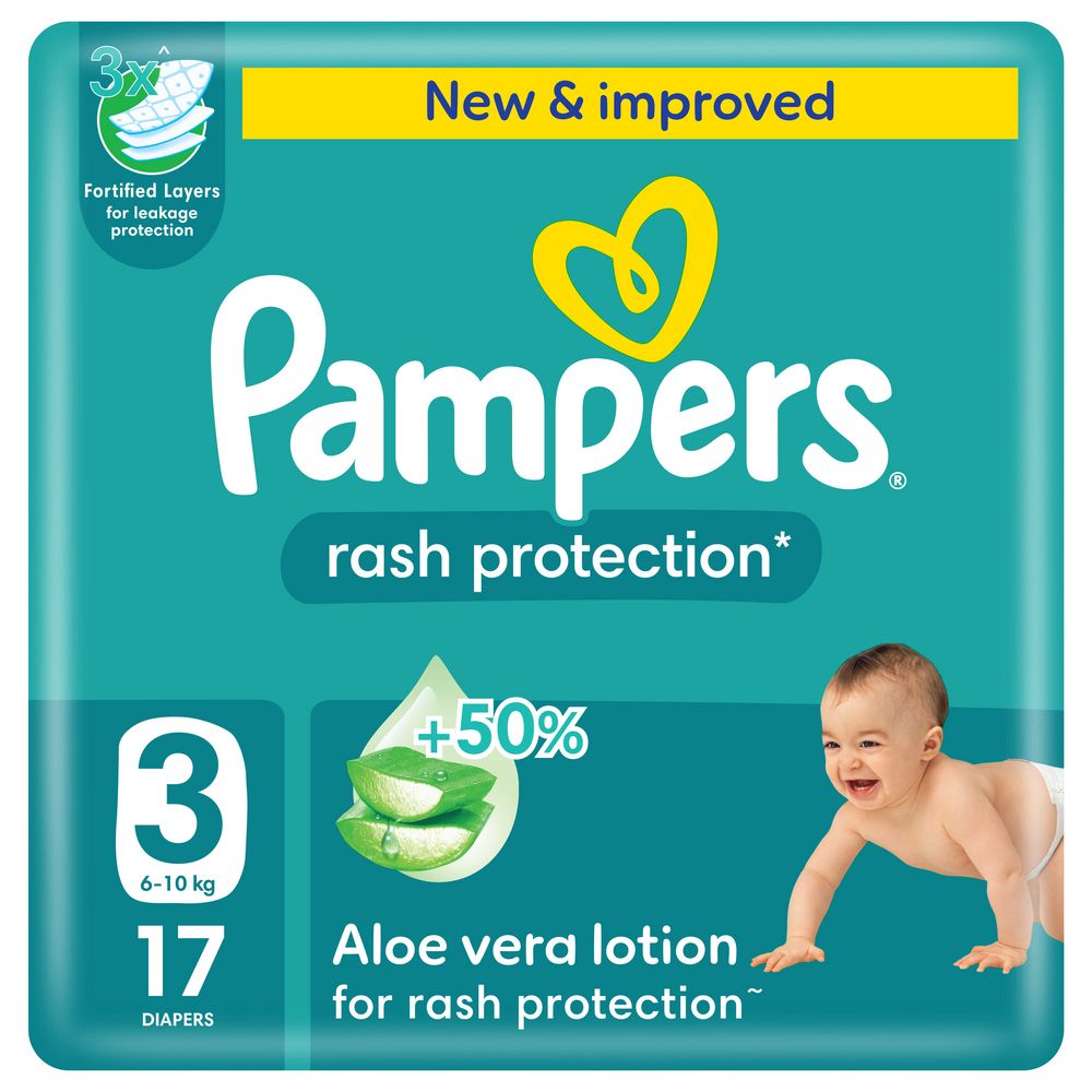 Pampers - Rash Protection Taped Diapers - Size 3 - 6-10 kg - 17 Pcs