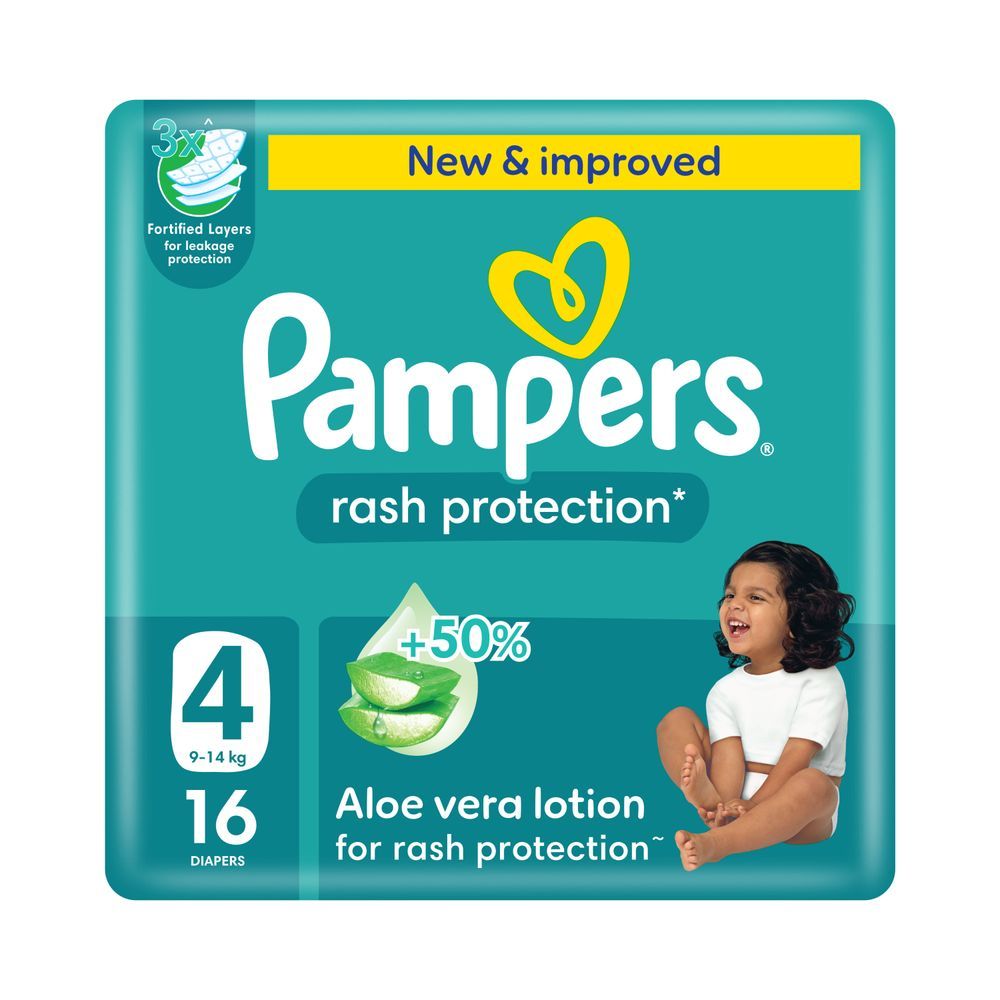 Pampers - Rash Protection Taped Diapers - Size 4 - 9-14 kg - 16 Pcs