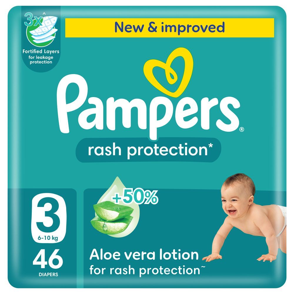 Pampers - Rash Protection Taped Diapers - Size 3 - 6-10 kg - 46 Pcs