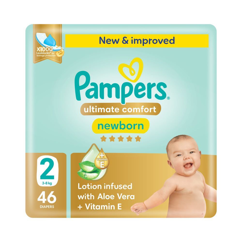 Pampers - Ultimate Comfort Taped Diapers - Size 2 - 3-8 kg - 46 Pcs