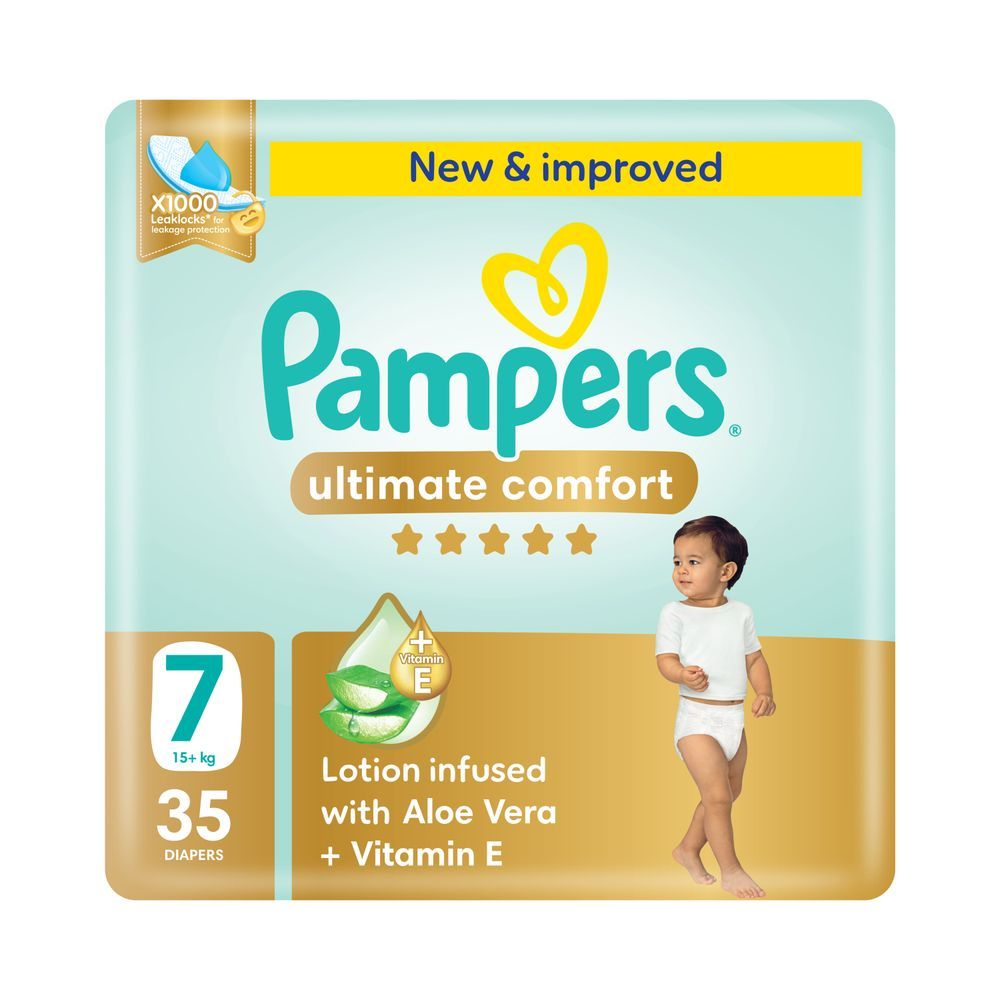 Pampers - Ultimate Comfort Taped Diapers - Size 7 - 15+ kg - 35 Pcs