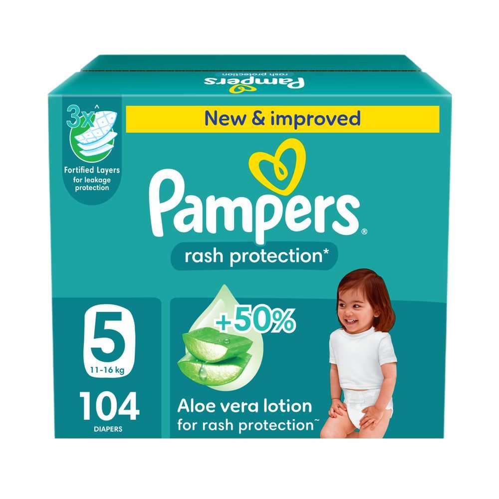 Pampers - Rash Protection Taped Diapers - Size 5 - 11-16 kg - 104 Pcs