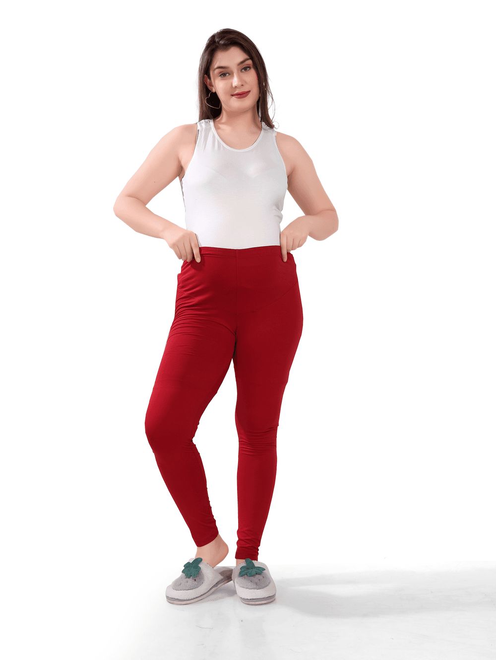 Tummy - Maternity Activewear Leggings - Red