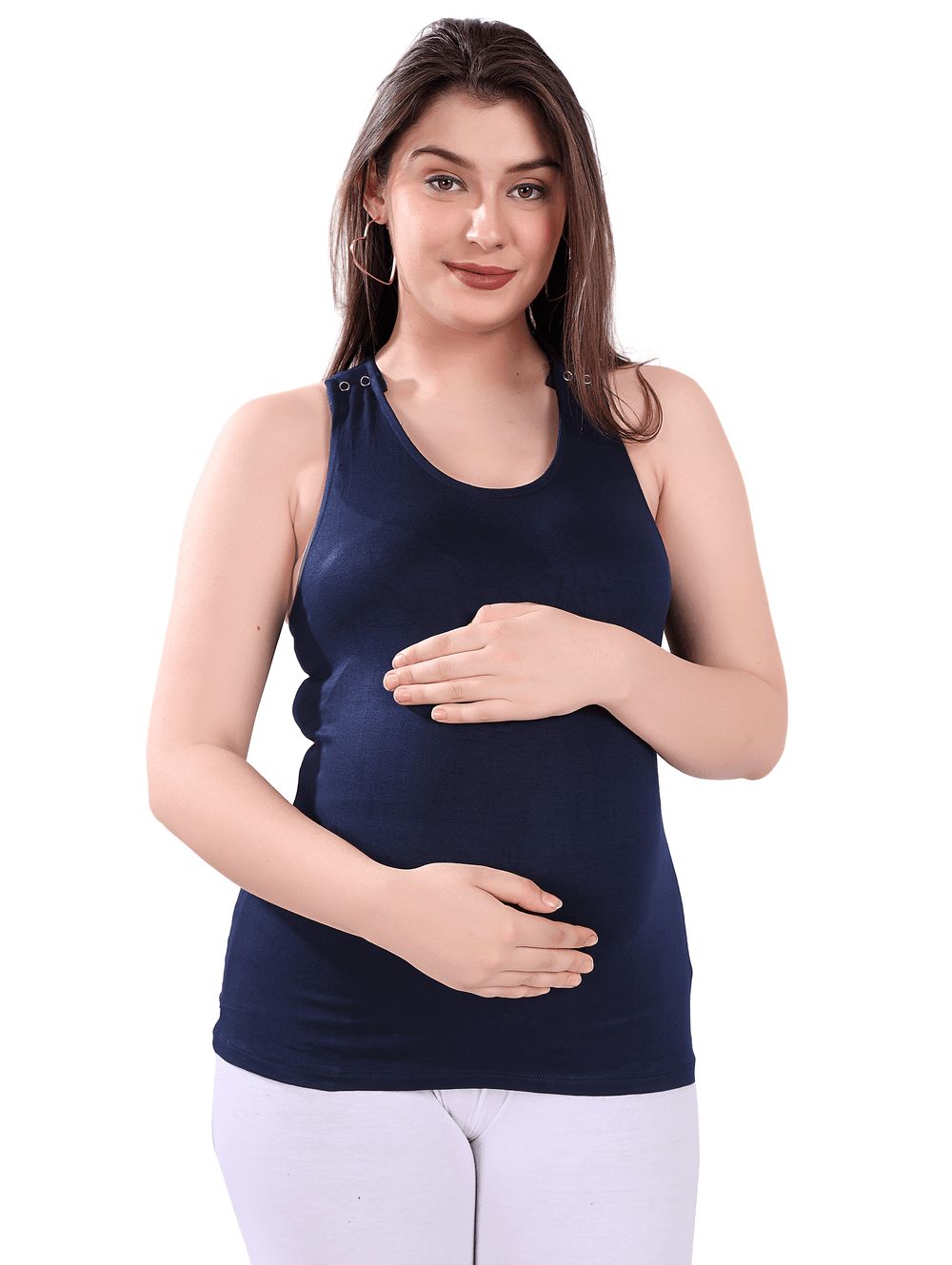 Tummy - Maternity And Nursing Tank Top - Blue