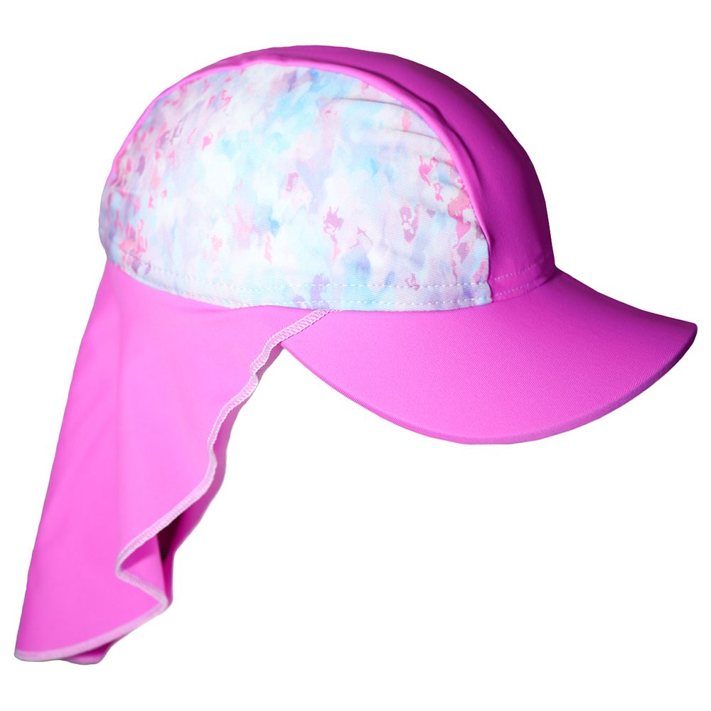 Coega Sunwear - Girls Boys Flap Hat - Purple Abstract Drops