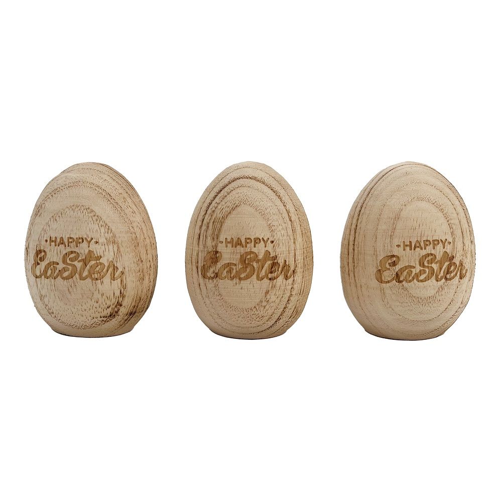 Party Magic - Easter Wooden Eggs 9cm - 3pcs/Box