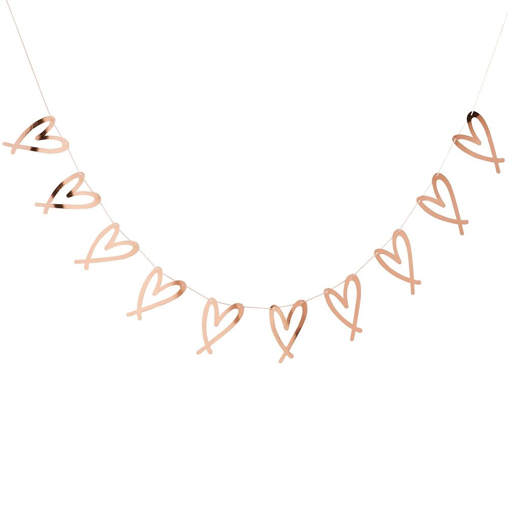 Hootyballoo - Rose Gold Heart Garland 2m