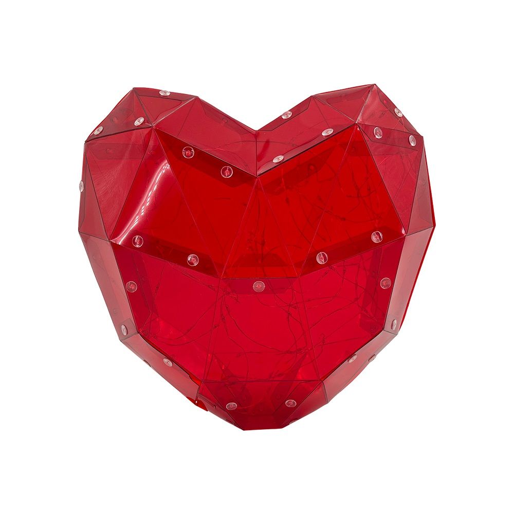 Party Magic - LED Heart Decoration - Red - 24cm