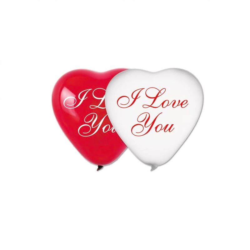 Gemar - 10 Inch I Love You Latex Balloon 25pcs - Pink/White