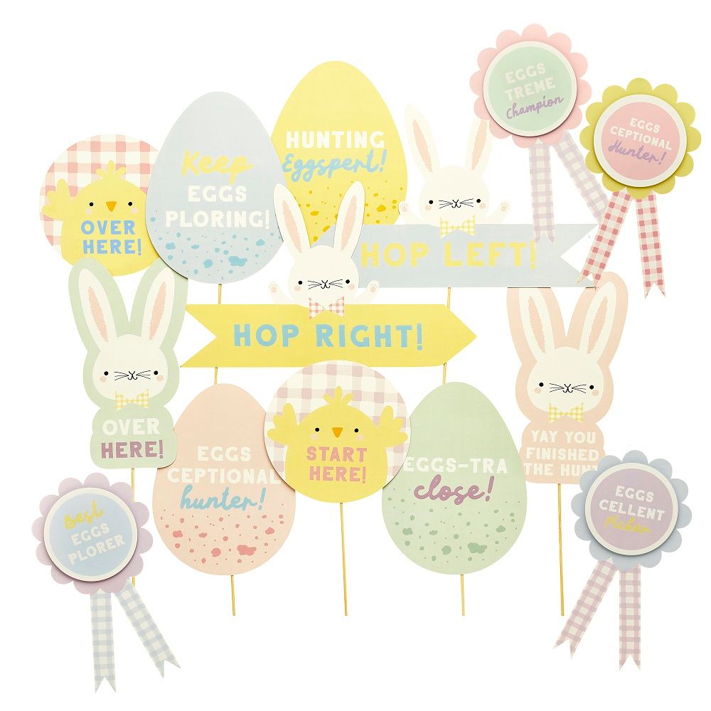 Party Magic - Easter Egg Hunt Signs & Rosettes Kit