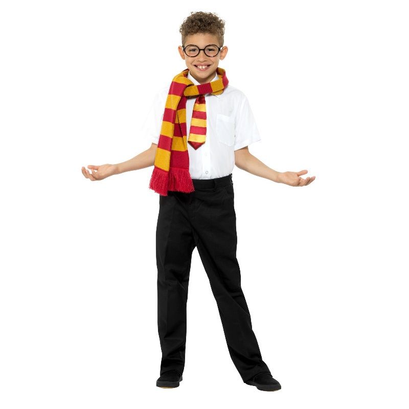 Smiffys - School Wizard Scarf, Tie And Glasses Kit