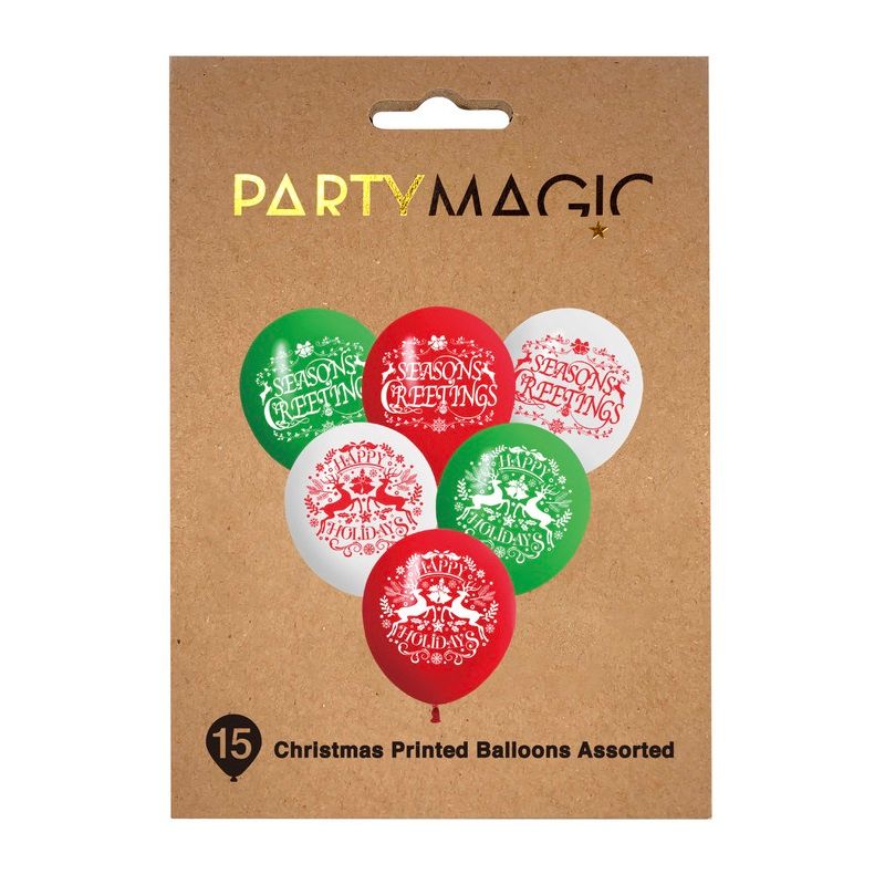 Christmas Magic - Christmas Balloons - 15 Pcs - 1 Pack - Color May Vary