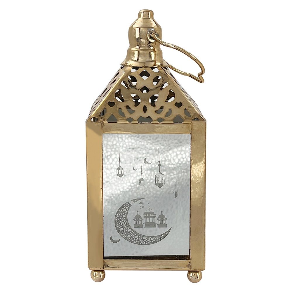 Party Magic - Eid Metal Lantern With Lights - Gold