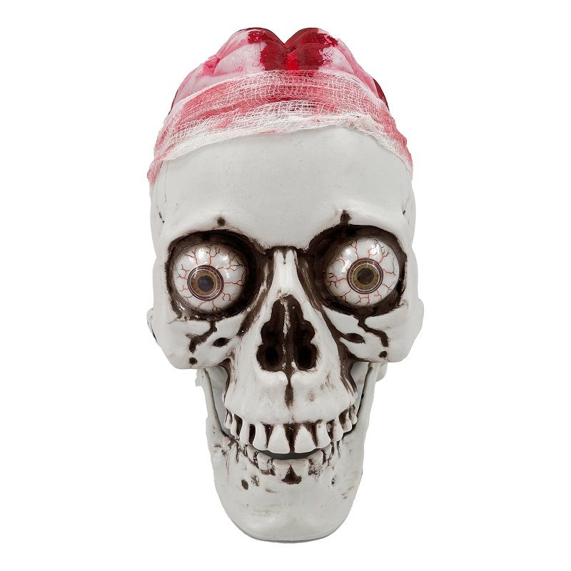 Party Magic - Halloween Decoration Light-Up Skull - White