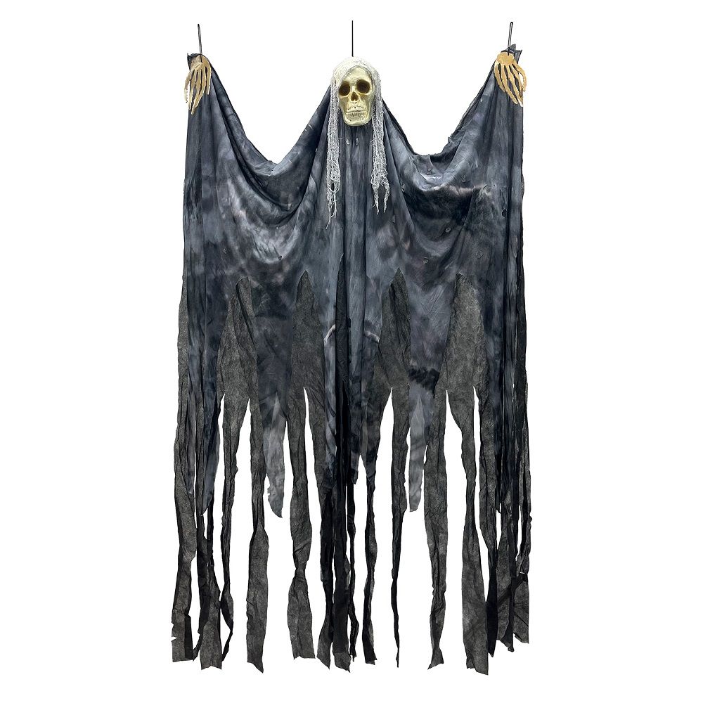 Party Magic - Halloween Decoration Skull Curtain - Black