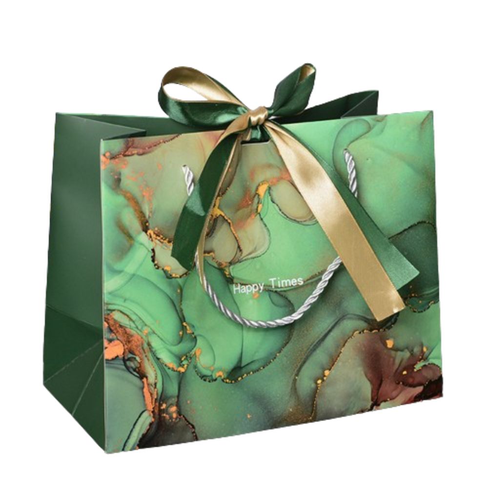 Y-PaperCo. - Gilt Gift Bag - 3pcs - Medium - Green