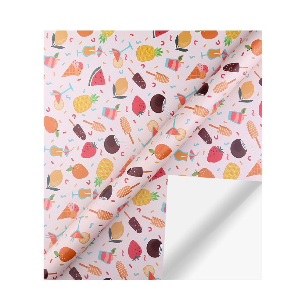 Long Sun - Wrapping Paper - Fruit - Pack of 6