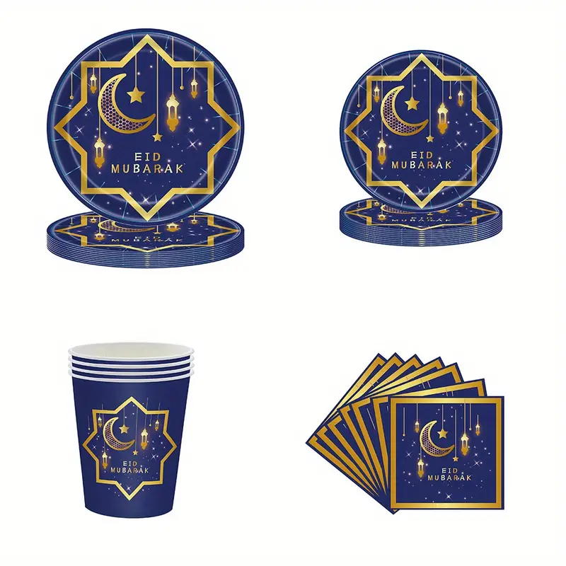 Long Sun - Set of Ramadan Tablewares - Plates, Cups & Napkins