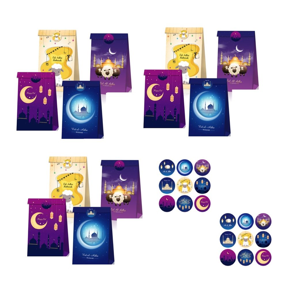 Y-PaperCo. - Eid Mubarak Goodie Bags And Stickers Set - 30pcs