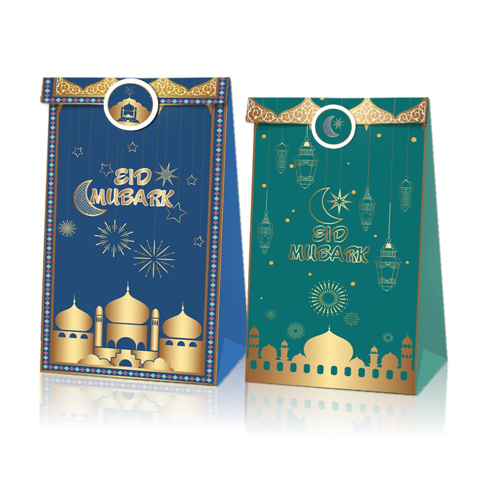 Y-PaperCo. - Eid Mubarak Paper Bags And 18 Stickers - 12pcs