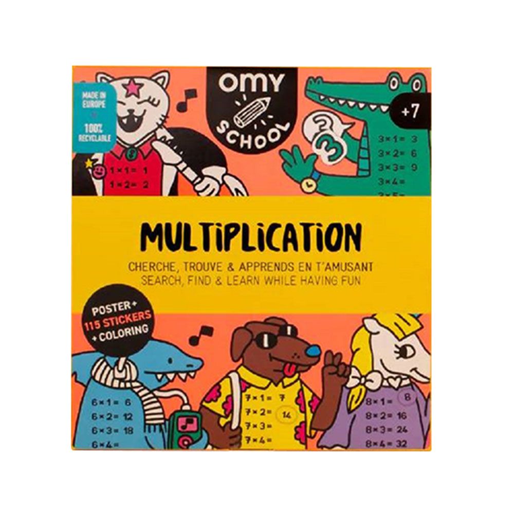 Omy - School Multiplication Poster With Stickers Set - 115pcs