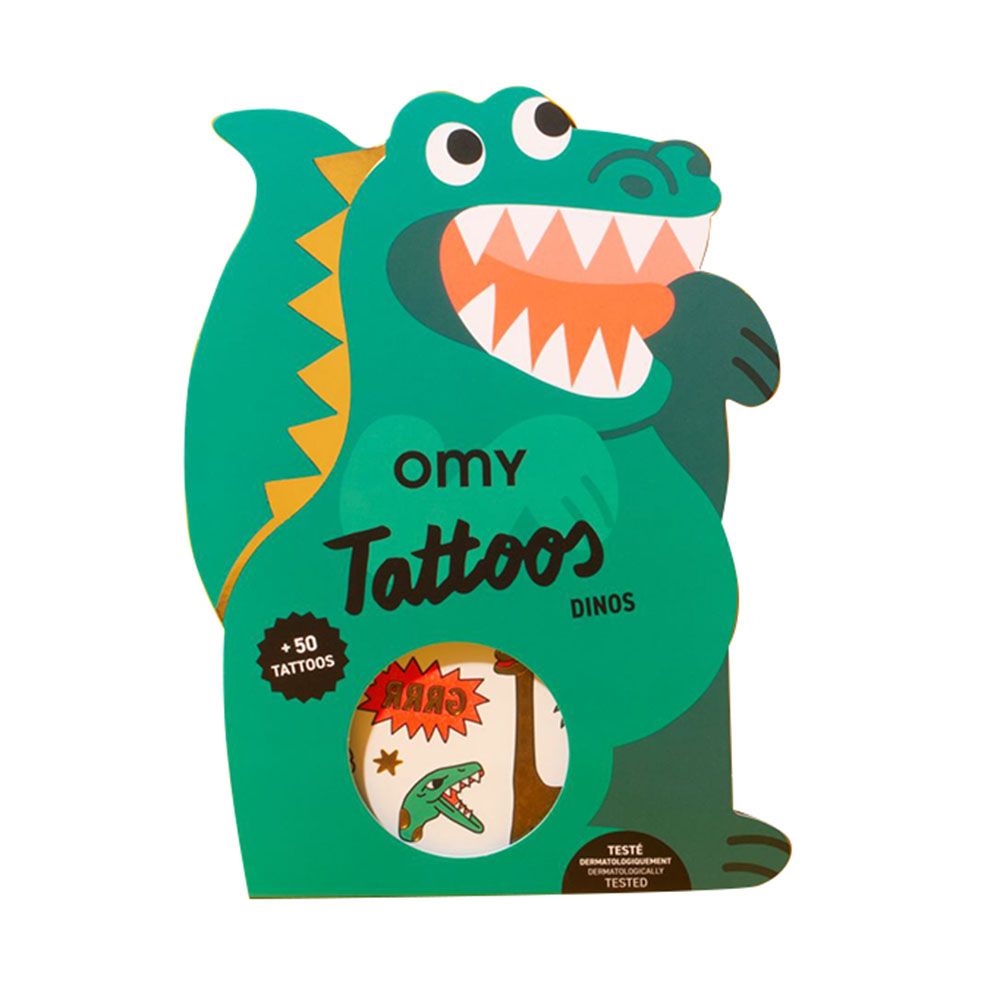 Omy - Dinos Temporary Tattoos - Green - 50pcs