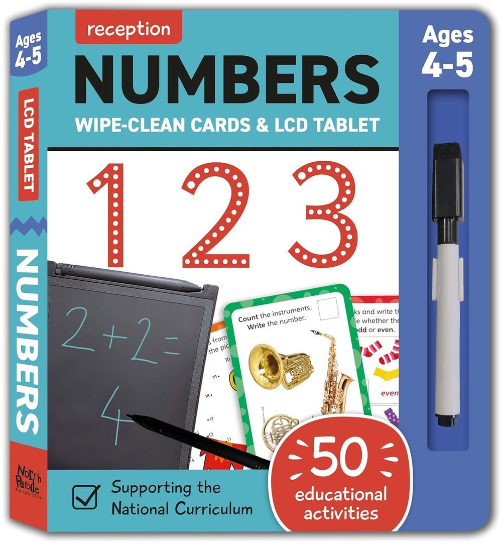 Reception Wipe-Clean Cards And LCD Tablet - Numbers