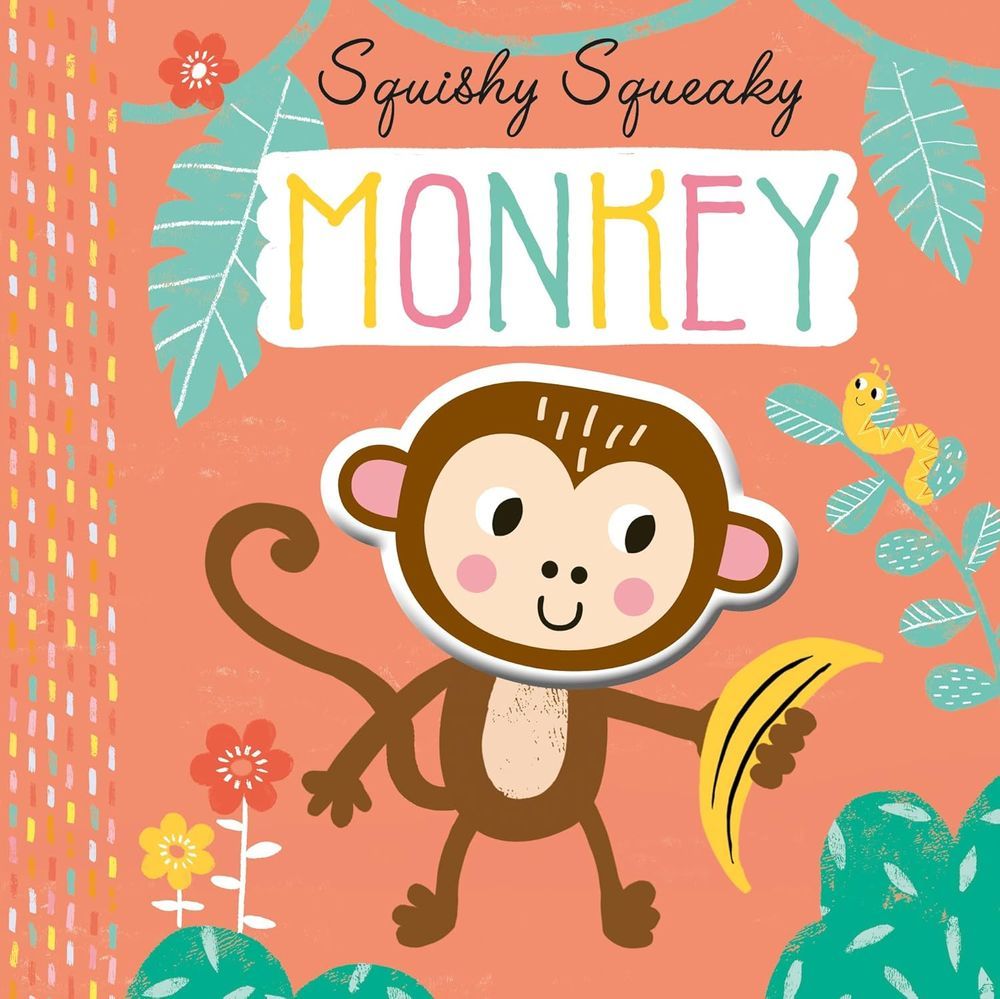 Squishy Squeaky Board Book - Monkey