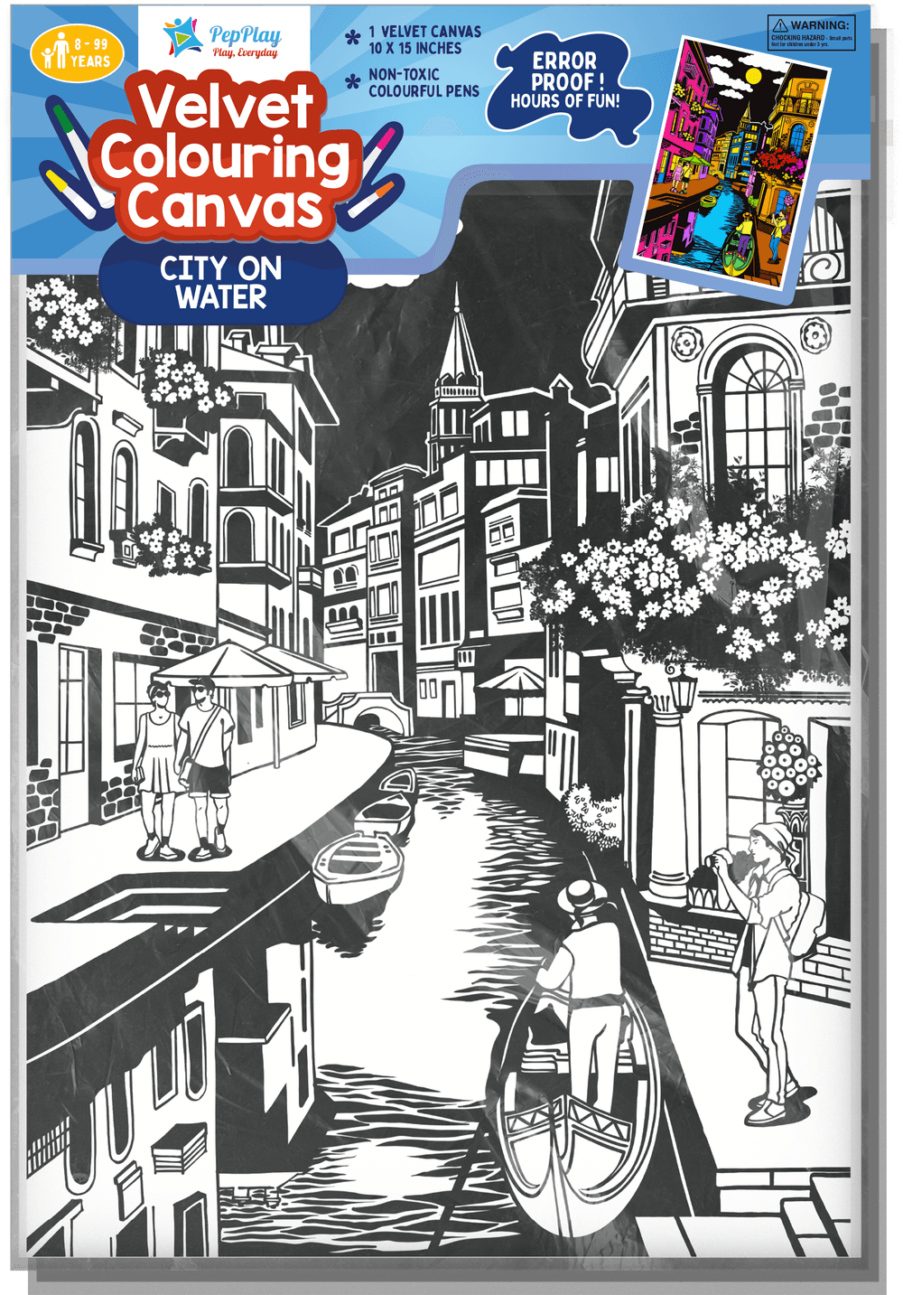 PepPlay - Velvet Colouring Canvas: City On Water