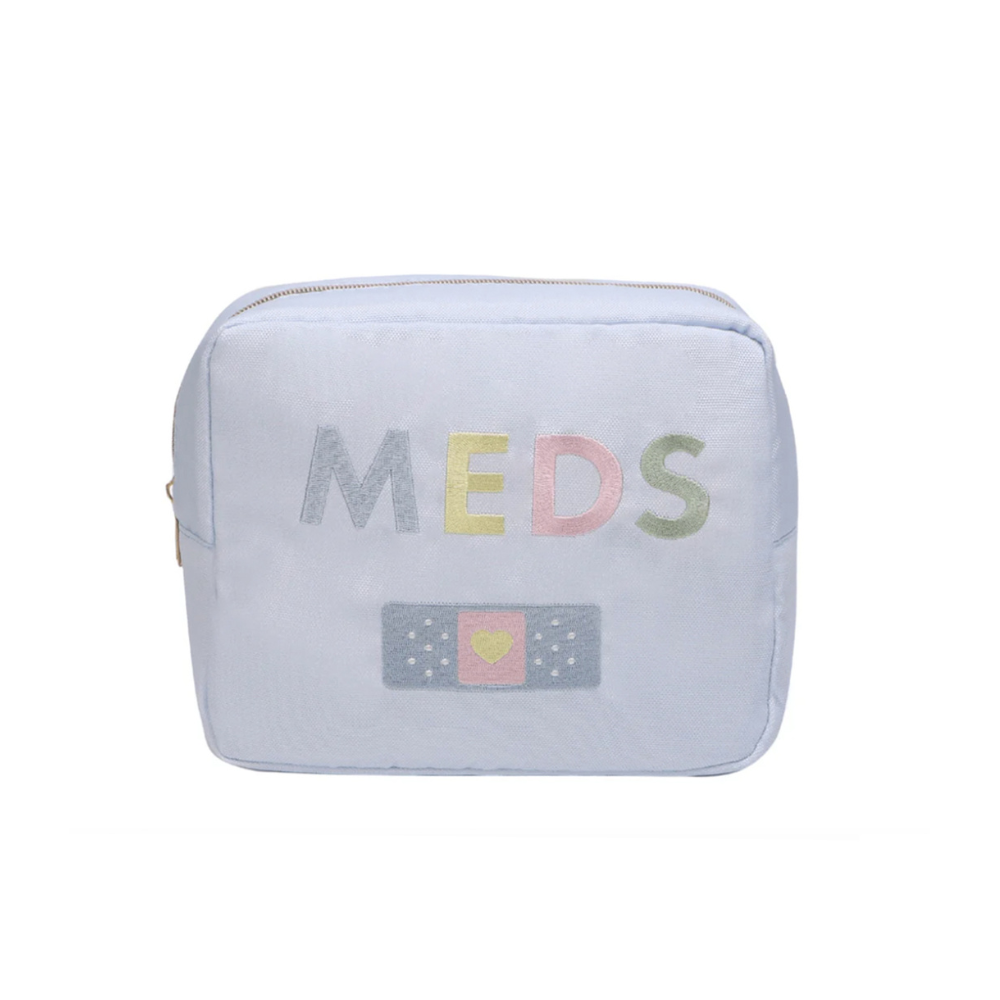 Little IA - Meds Embroidered Pouch - Blue