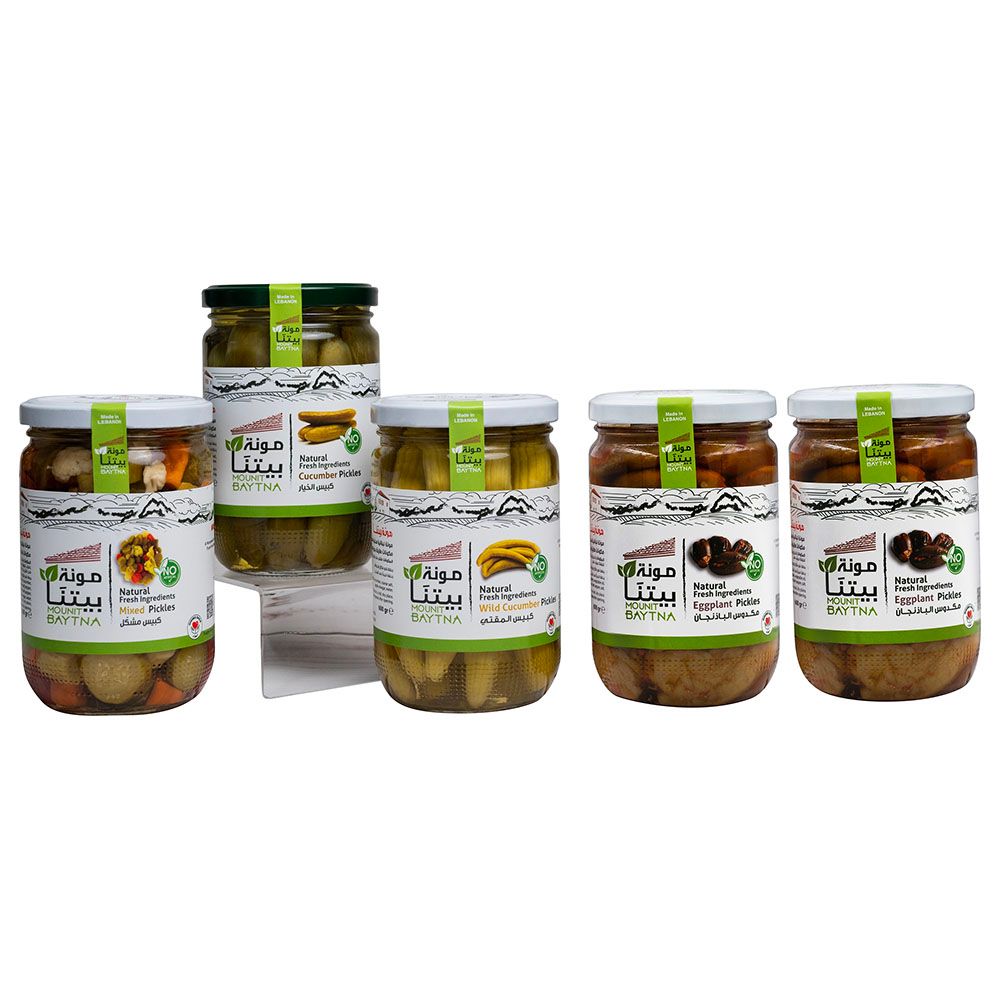 Mounit Baytna - Eggplant Pickles Pack of 2 with Assorted Pickles - Pack of 3