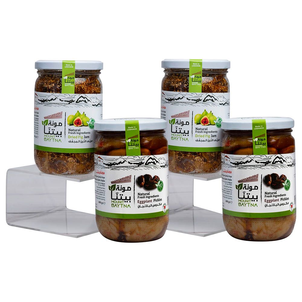 Mounit Baytna - Eggplant Pickle - Pack of 2 with Dried Fig Jam - Pack of 2