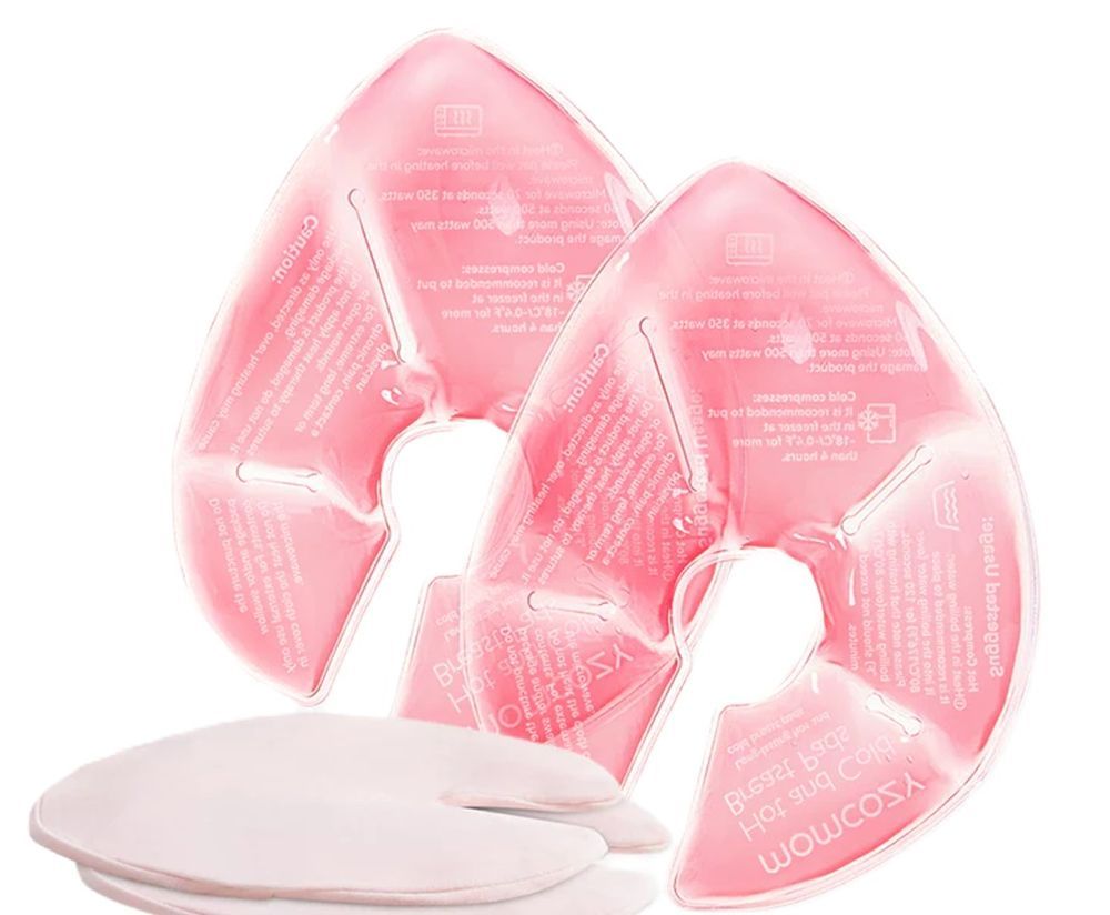 Momcozy - Hot And Cold Breast Pad & Cover Set - Pink - 4 Pcs