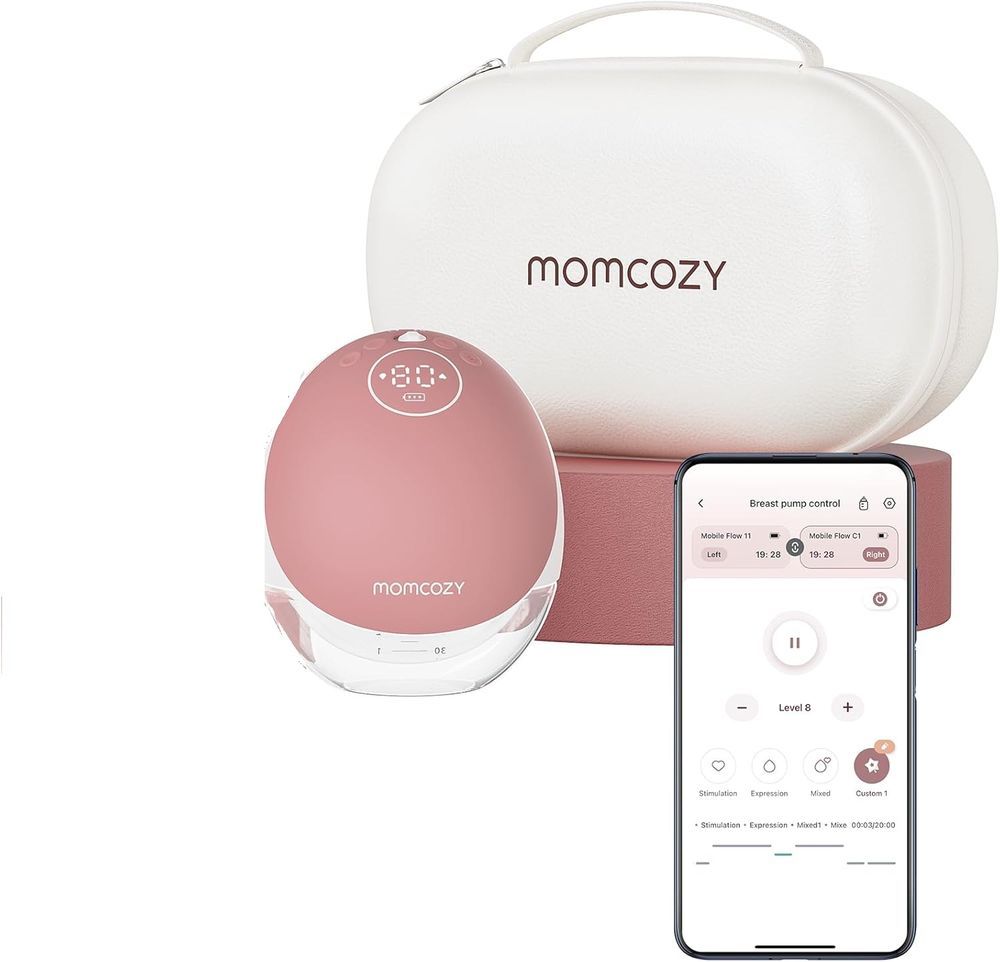 Momcozy - Mobile Flow Hands-Free Single Breast Pump M9 - Maroon