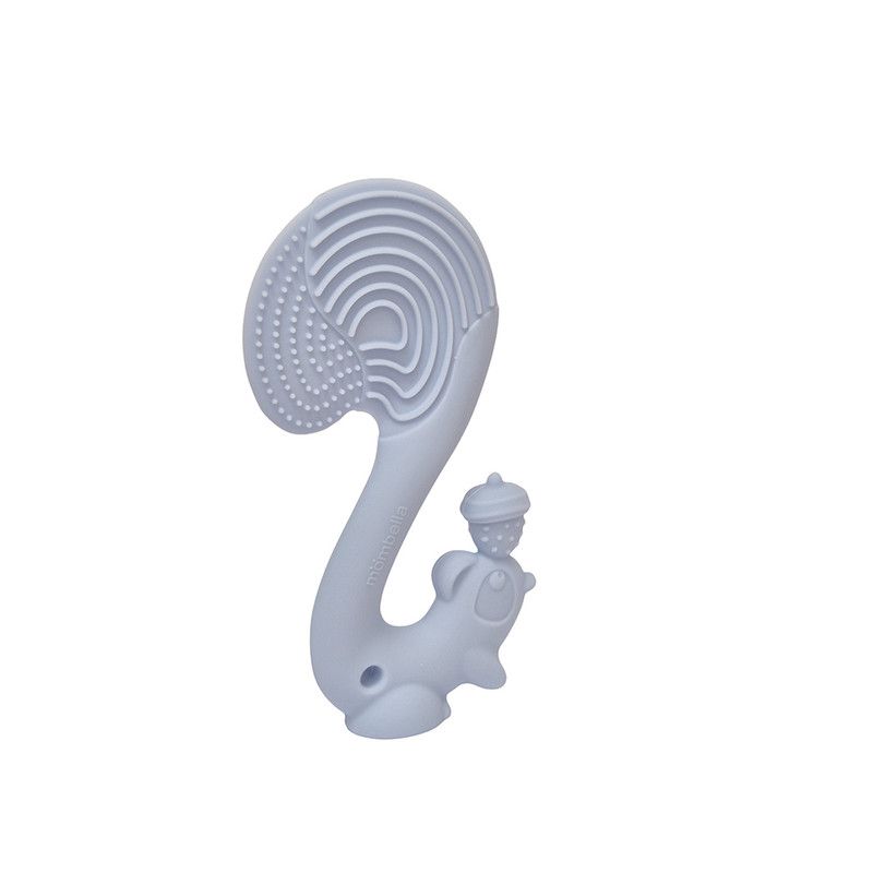 Mombella - Baby Teether Toy - Squirrel - Light Blue