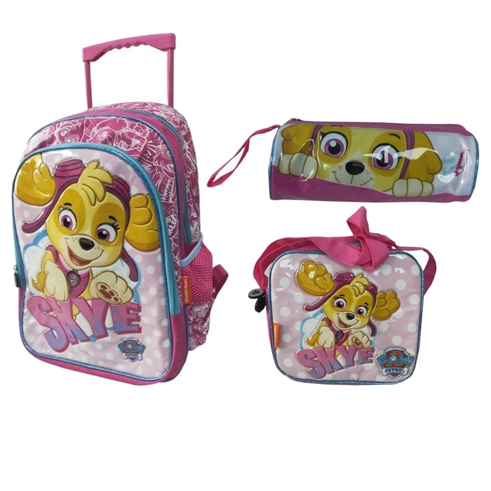 Paw Patrol - School Trolley Bag - 14-Inch Lunch Bag And Pencil Case