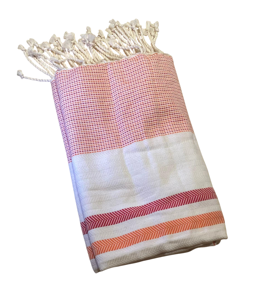 Hammam Corner - Wavelux Beach Towel - Orange/Red