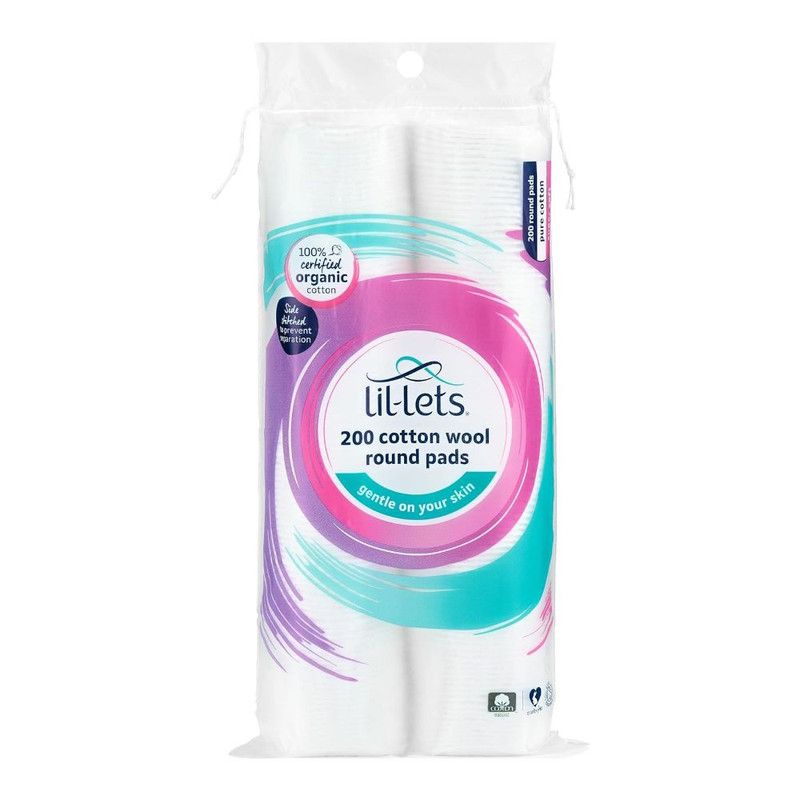 Lil-Lets - Cotton Wool Round Pads - White - 200 Pcs