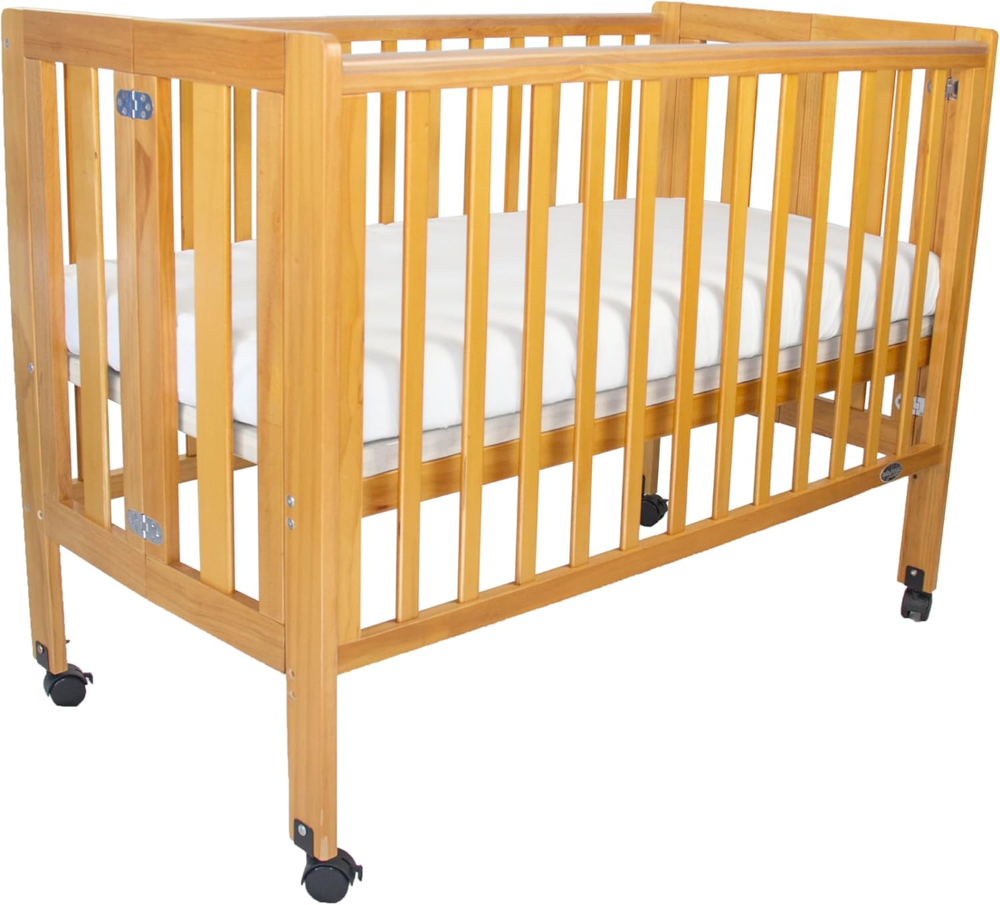 Babyhood - Fold N Go Timber baby Cot - Natural