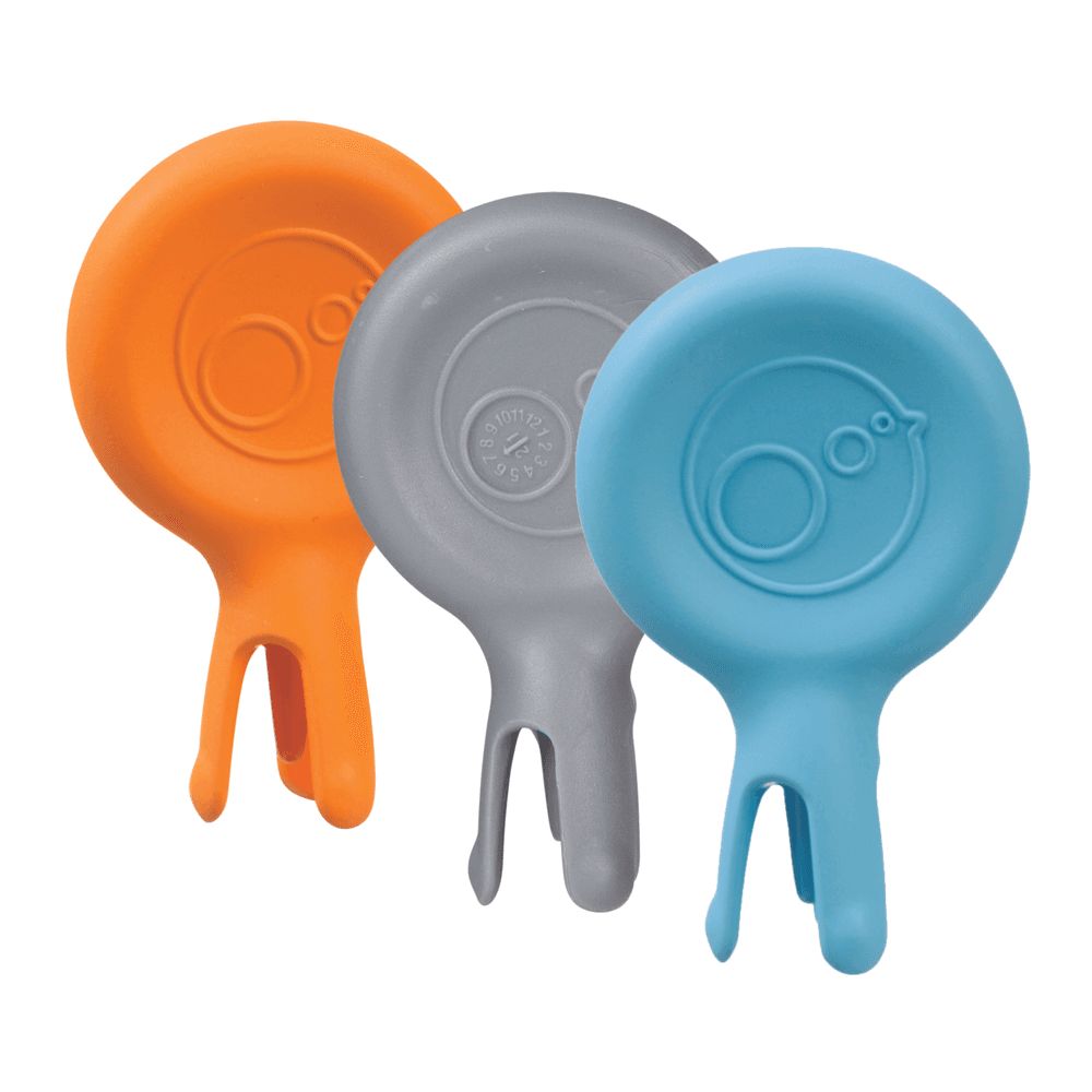 B.box - Lunch Time Mini Flork Cutlery Set - Pastel Orange/Grey/Blue - 3pcs