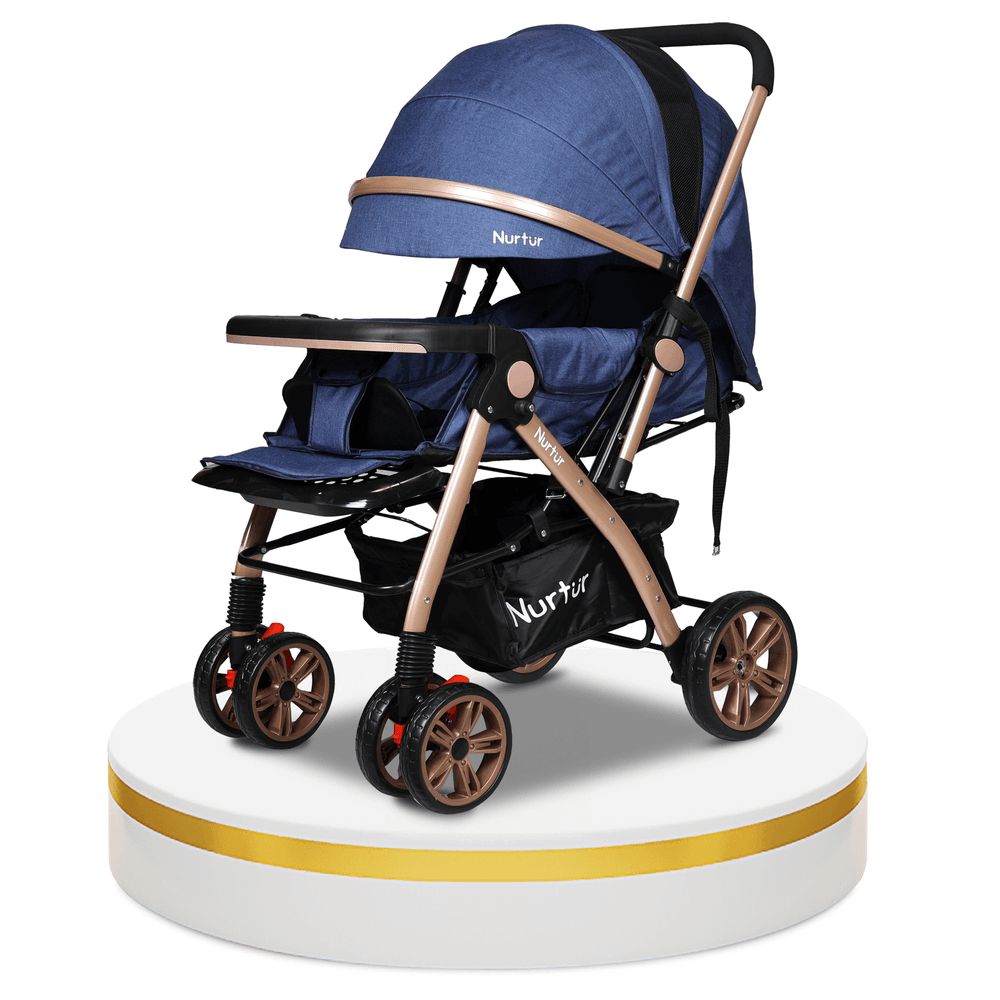 Nurtur - Wilder Travel Stroller - Marble Blue