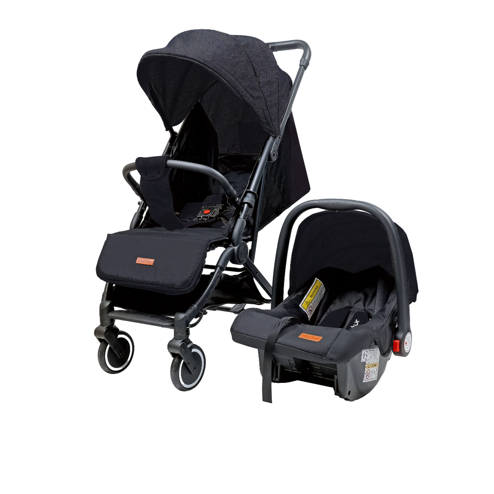 Nurtur - Baby Travel Combo - Stroller With Baby Carrier - Black