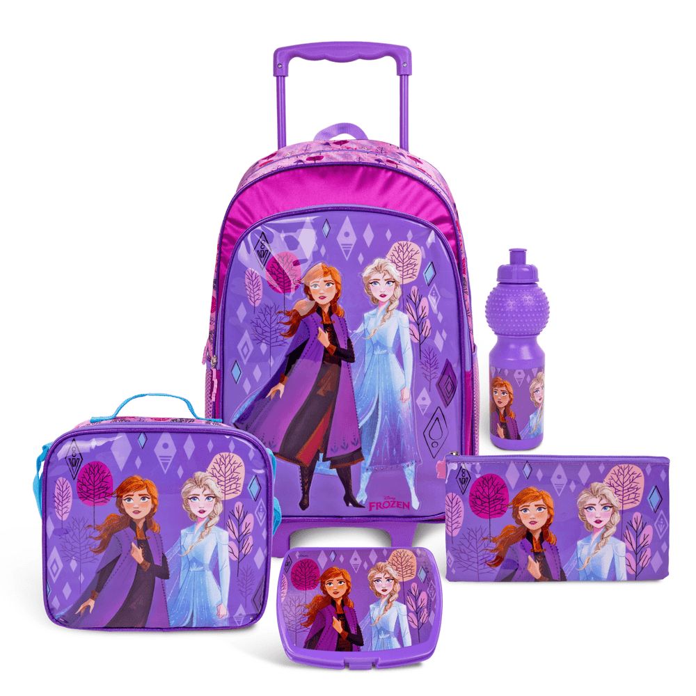 Disney - Frozen Kids 5-In-1 Box Set W/18" Trolley School Bag