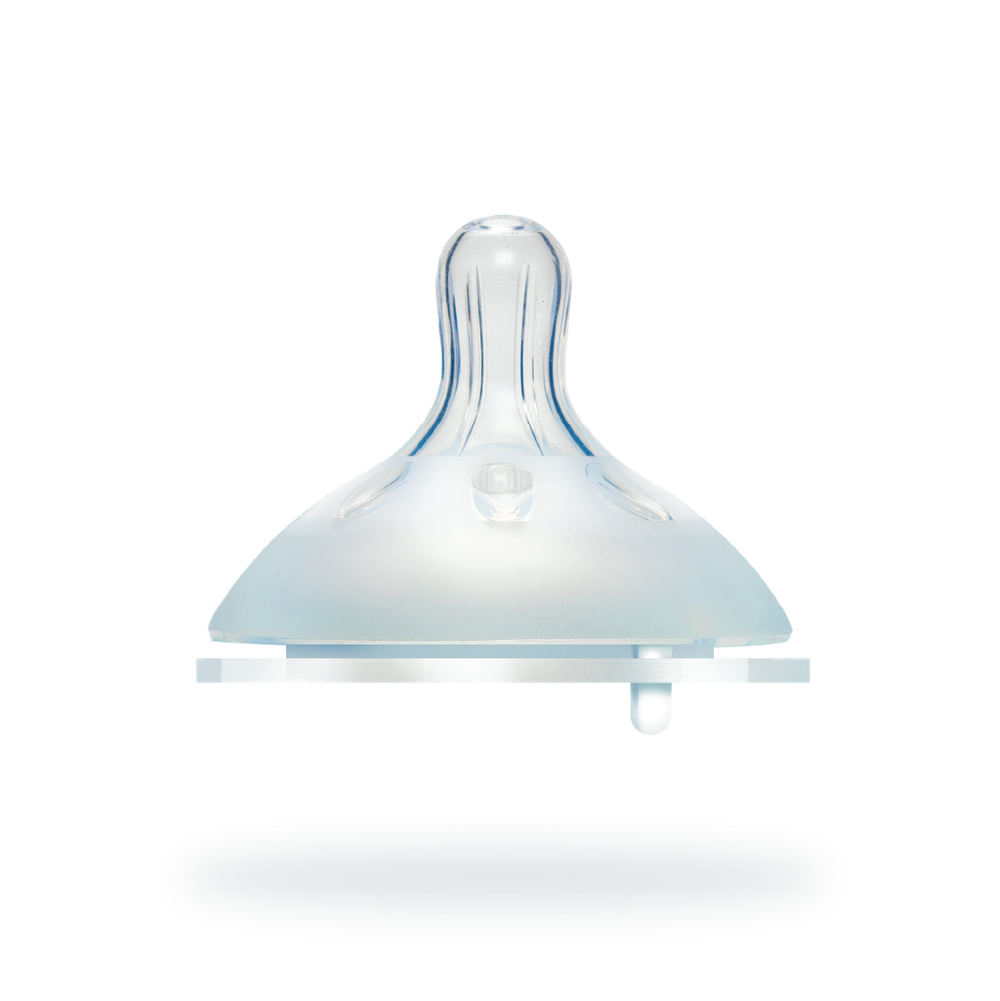 Nurtur - Cozi Wide Neck Silicone 3 Flow Rate Teat - X Cut-Nude - Clear