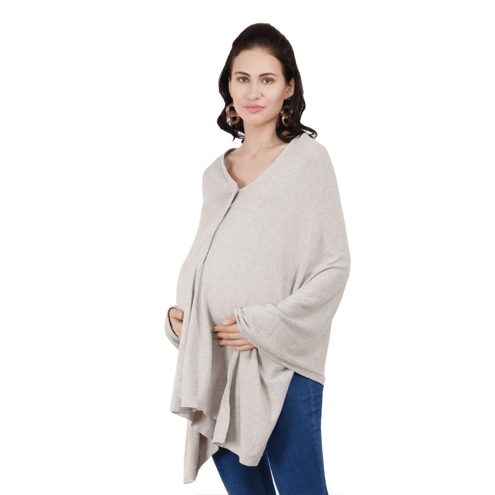 Nurtur - Cotton Maternity Poncho - Silver - Free Size