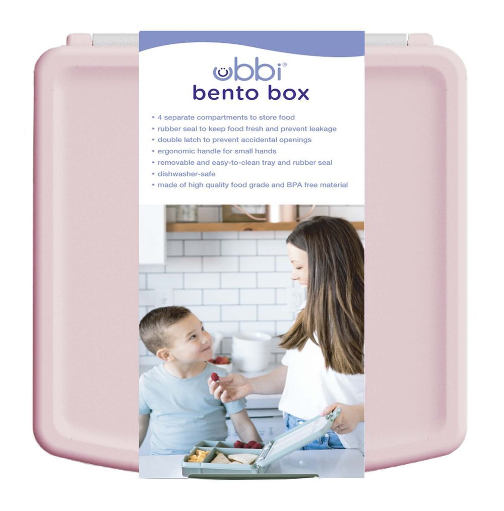 Ubbi - 4 Compartment Bento Box - Blush Pink