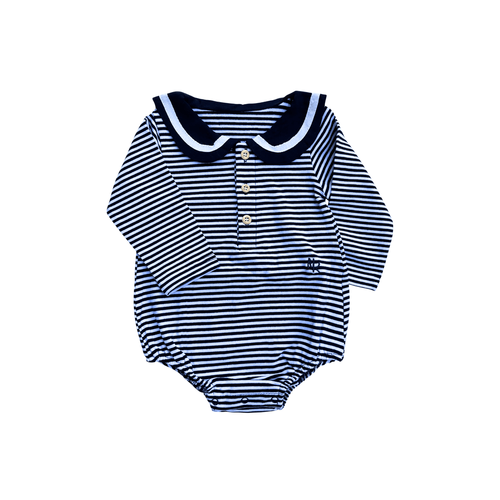 Next of Kin - Bay Sailor Stripe Long Sleeve Bodysuit - Navy